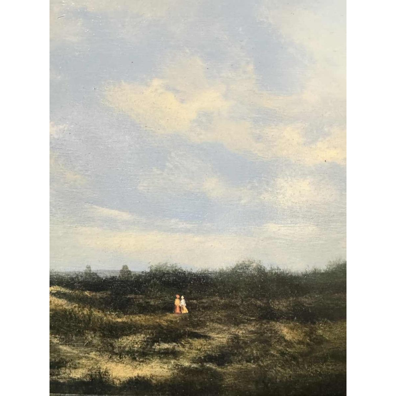 Olivier De Nato « Bewegend landschap » schilderij olieverf op paneel