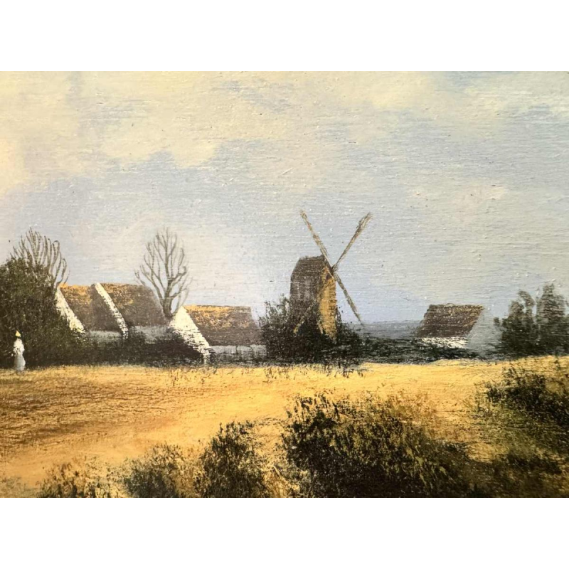 Olivier De Nato « Paysage animé» peinture huile sur panneau