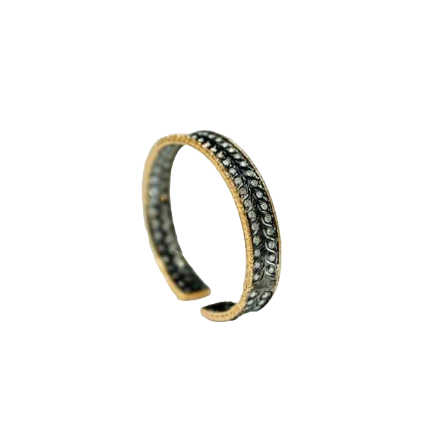 Roségouden armband met zwart email en diamanten