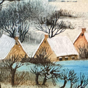 Danielle MOLINA "Winterlandschap met eenden" olieverf op doek