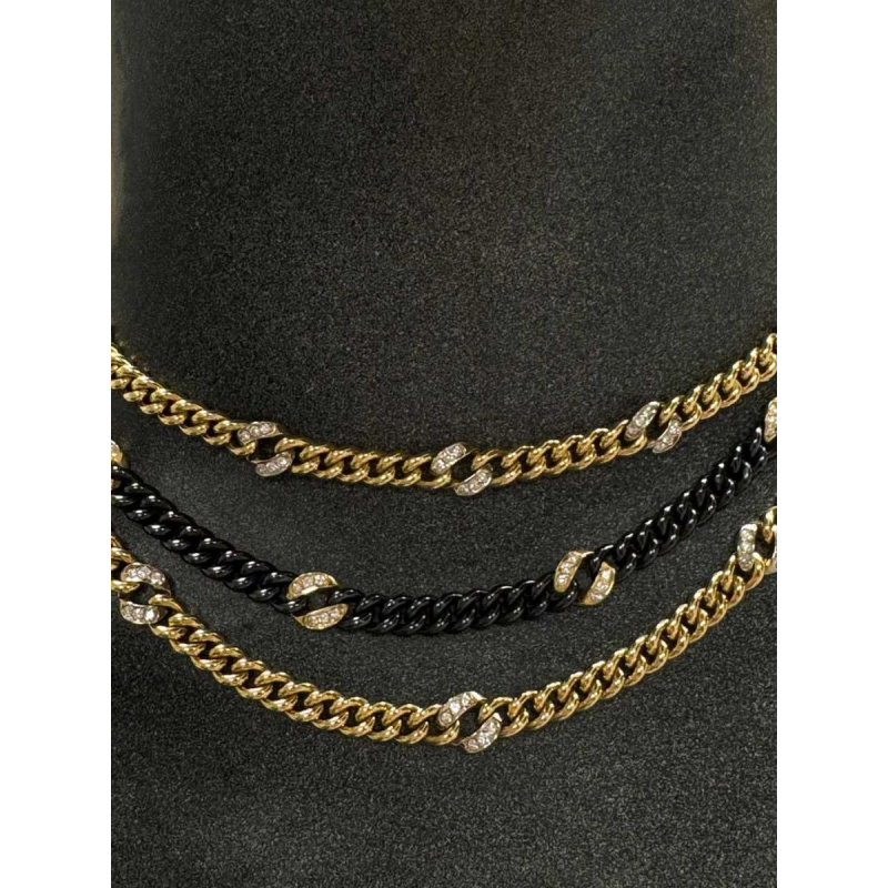 Yellow gold and black steel necklace with diamonds, 1983