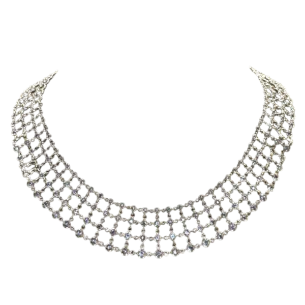 Parure (collier & bracelet) en or blanc et saphirs par Roberto Coin