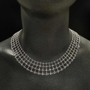 Set (necklace & bracelet), white gold and sapphires by Roberto Coin