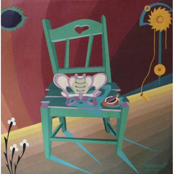 Still life with chairs and masonic elements