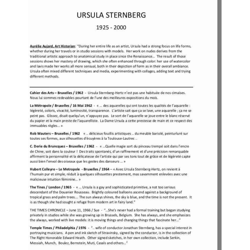 6 aquarellen project voor tentoonstelling in Brussel Ursula Sternberg-Hertz