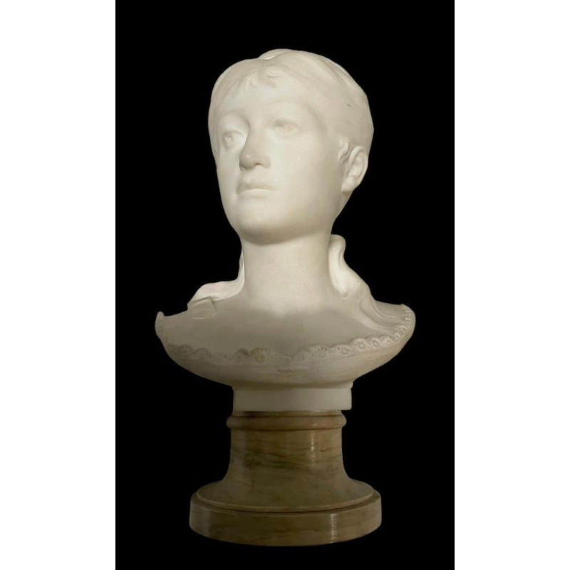 Italian marble bust Young Woman V. Vietti