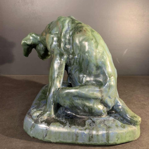 DOMIEN INGELS & ROGER GUERIN, Braque Jachthond Bouffioulx Steengoed Sculptuur 1920s