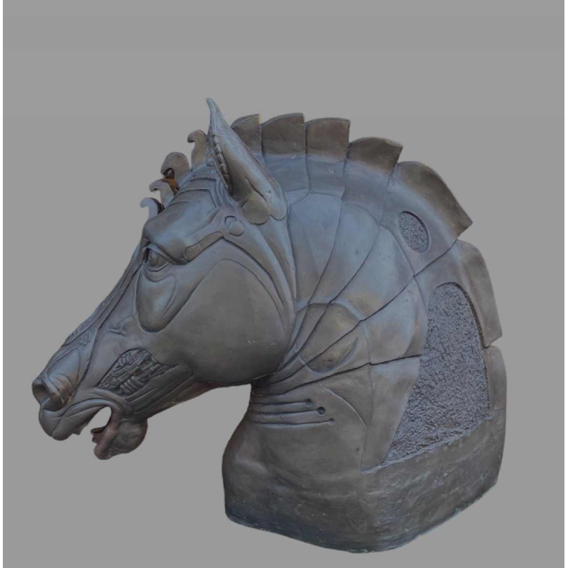 Bronzen paardenhoofd door Daniel Monic