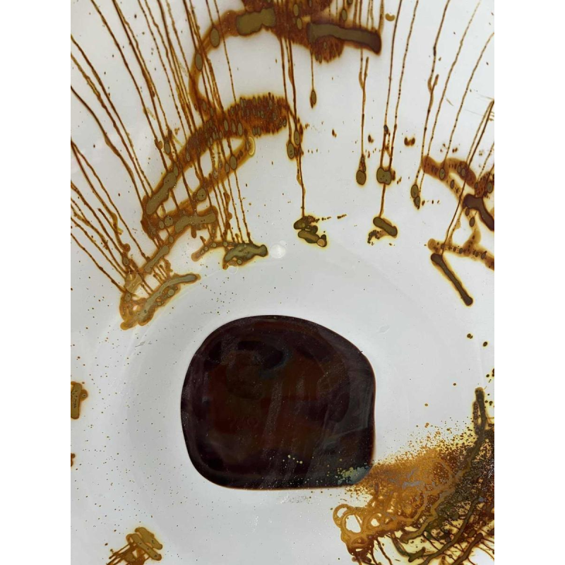 Alfred COLLARD, grande sculpture en verre à décor dinclusions montée sur socle acier, 2002