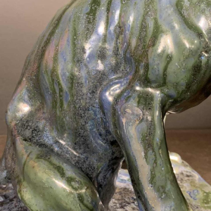 DOMIEN INGELS & ROGER GUERIN, Braque Jachthond Bouffioulx Steengoed Sculptuur 1920s