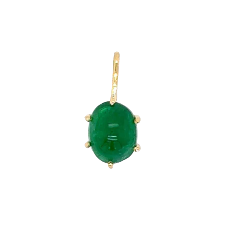 Pendentif en Or Jaune 18Kt avec Émeraude en Cabochon
