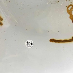 Alfred COLLARD, large glass sculpture decorated with inclusions, mounted on a steel base, 2002