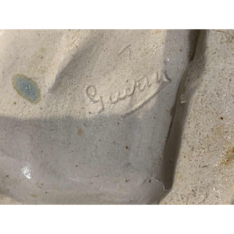 DOMIEN INGELS & ROGER GUERIN, Sculpture Hunting Dog Braque, Stoneware Bouffioulx 1920s