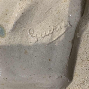 DOMIEN INGELS & ROGER GUERIN, Sculpture Chien Chasse Braque Grès Bouffioulx 1920s