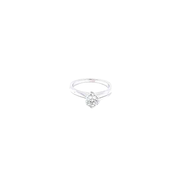 Solitaire ring, 18kt white gold and diamonds