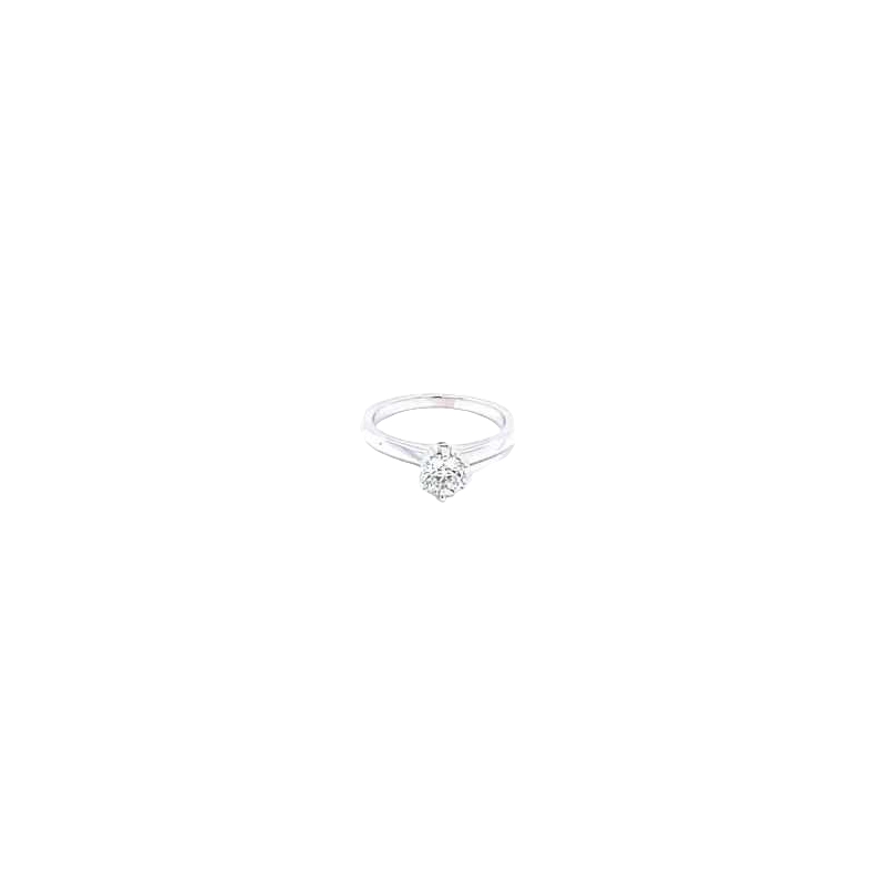 Bague solitaire en or blanc 18kt et diamand