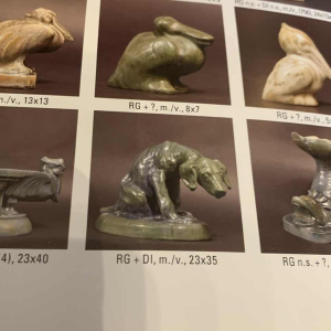 DOMIEN INGELS & ROGER GUERIN, Braque Jachthond Bouffioulx Steengoed Sculptuur 1920s