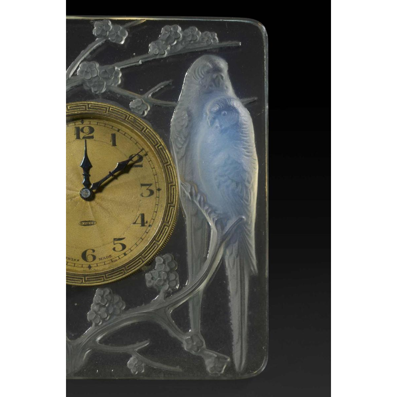 Pendulette 8 dagen « INSEPARABLES » (1926) van RENE LALIQUE (1860-1945):