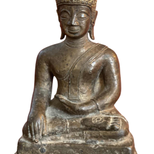 Seated Buddha in patinated bronze, Burma 19th c