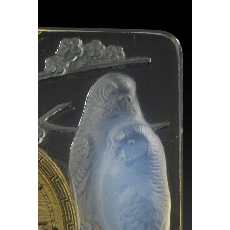 8-day clock 'INSEPARABLES' (1926) by RENE LALIQUE (1860-1945):