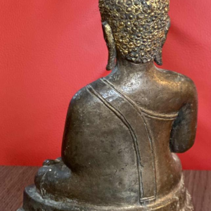 Seated Buddha in patinated bronze, Burma 19th c