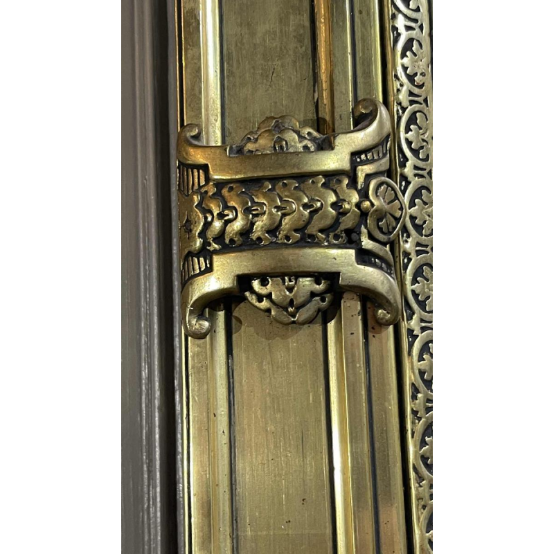 Grand & ancien miroir doré de cheminée, bois / stuc, époque Napoléon III ca 1890