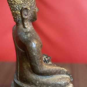 Bouddha assis en bronze patiné, Birmanie XIXe s