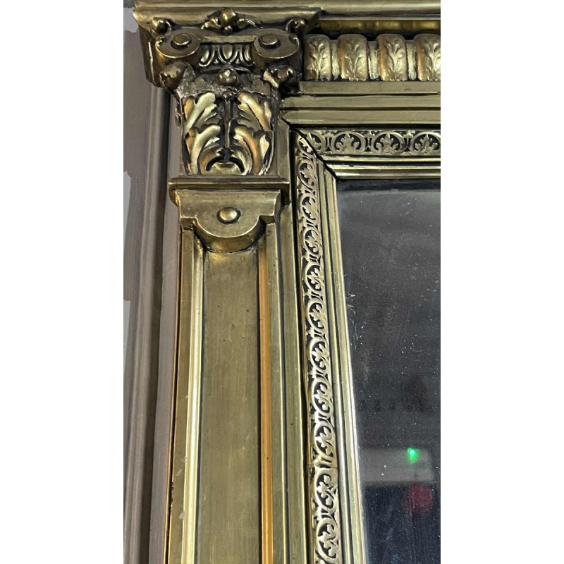 Grote vergulde spiegel, hout en stucwerk, Napoleon III-periode, ca 1890