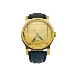 Gio Pomodoro Millennium, automatisch horloge, 18kt geel goud, zwarte leren band