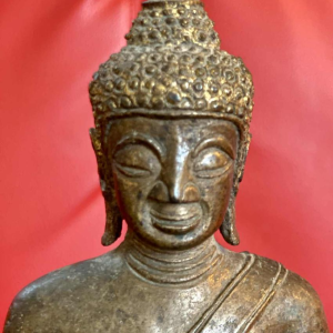 Bouddha assis en bronze patiné, Birmanie XIXe s