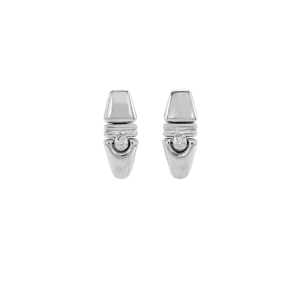 Paire de boucles d'oreilles en or blanc 18kt avec diamant "Chimento"