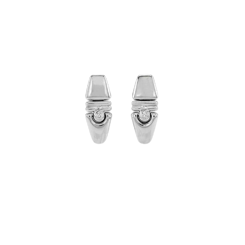 Paire de boucles d'oreilles en or blanc 18kt avec diamant "Chimento"