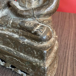 Bouddha assis en bronze patiné, Birmanie XIXe s