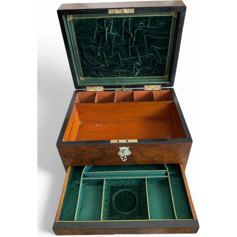 Boîte / coffret à bijoux en palissandre d'époque victorienne, Royaume-Uni XIXe s