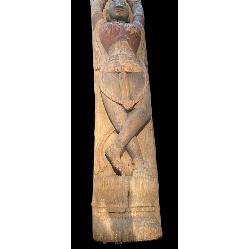 Paar houten elementen / sculpturen, India eind 19e eeuw