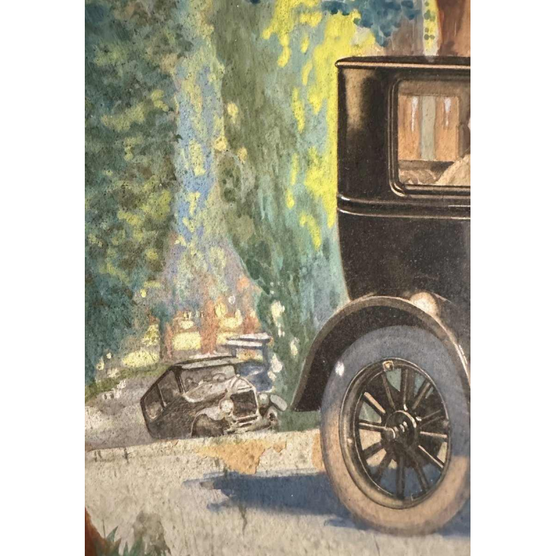 Sterne Stevens, project Ford cars Carrosserie Devaux Bruxelles et Lux, watercolour on paper