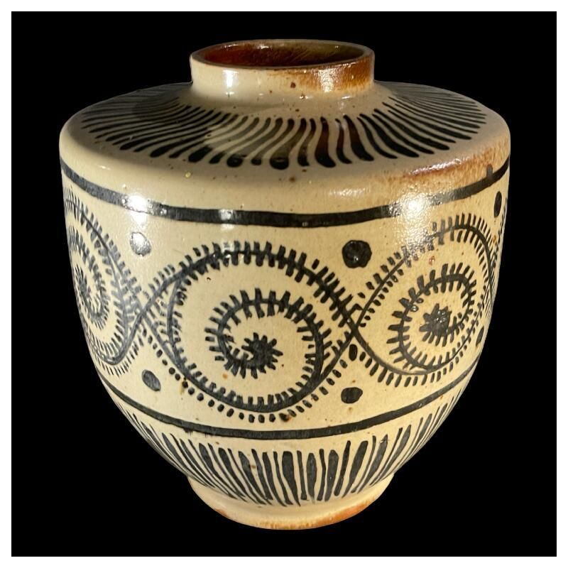 PIERRE PAULUS, Important vase africaniste Art De´co, gre`s de Bouffioulx ca 1930