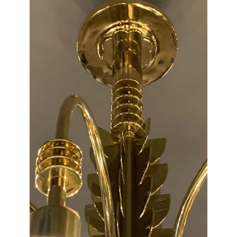 GIO PONTI voor EMILIO LANCIA (toegeschreven aan), Art Deco messing kroonluchter