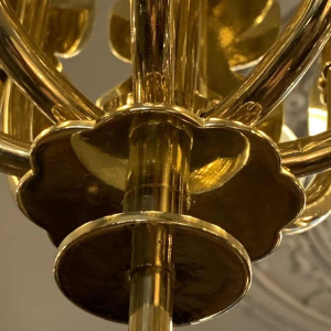 GIO PONTI voor EMILIO LANCIA (toegeschreven aan), Art Deco messing kroonluchter