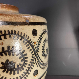 PIERRE PAULUS, Grote Afrikaanse Art Deco vaas, Bouffioulx steengoed ca 1930