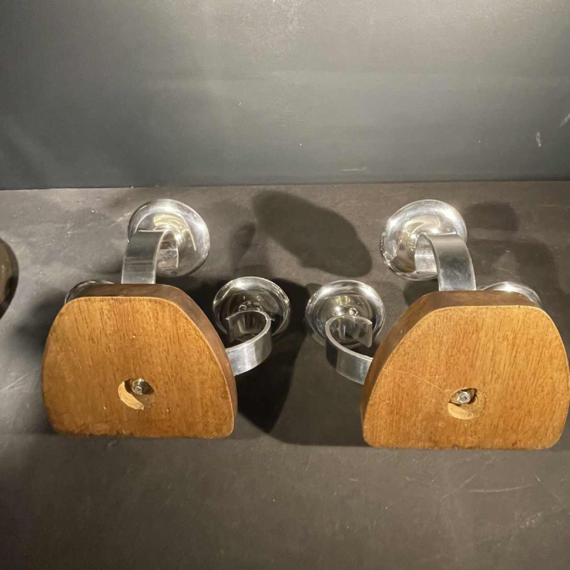 Wiskemann Zilverwerk, Paar Art Deco Kandelaars Metaal Zilver Metaal, ca 1930