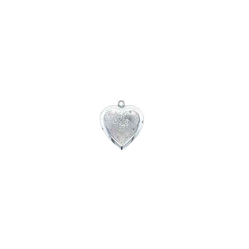 Pendentif porte-photos 'cur' ancien en or blanc 18kt