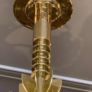 GIO PONTI voor EMILIO LANCIA (toegeschreven aan), Art Deco messing kroonluchter