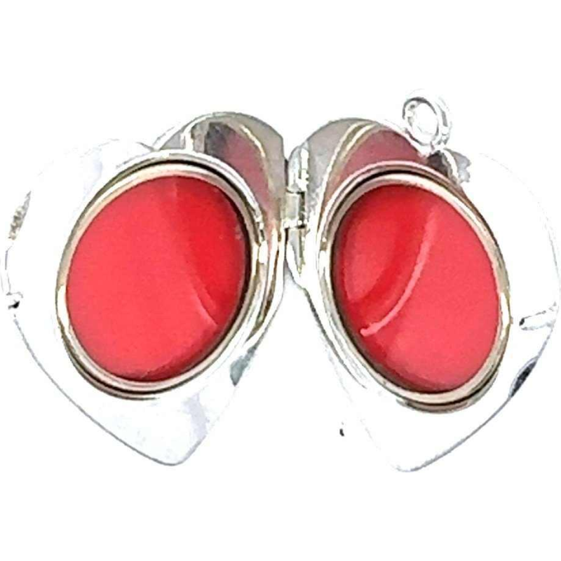 Antique 18kt White Gold Heart Pendant, photo holder