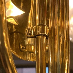 GIO PONTI for EMILIO LANCIA (Attribué à), Lustre Art Déco laiton et verre, 1930s