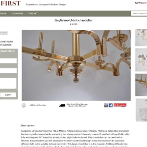 GIO PONTI for EMILIO LANCIA (Attributed), Art Deco Brass Glass Chandelier, 1930s
