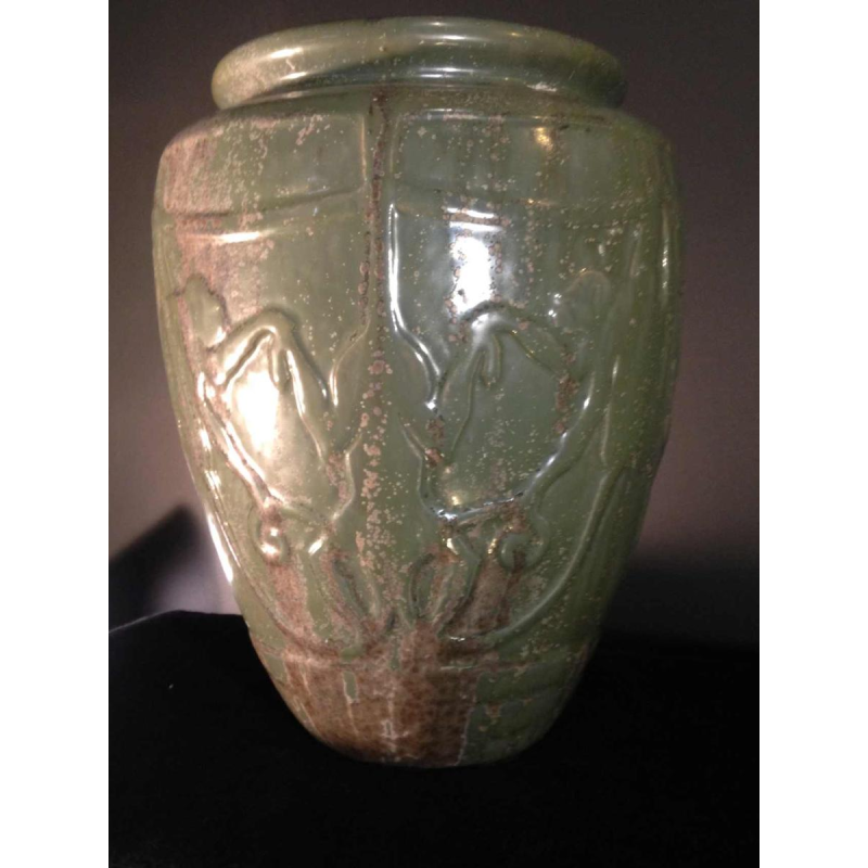 ROGER GUERIN, N° 761 APEN gestileerde Art Deco Vaas, Grès de Bouffioulx, 1930