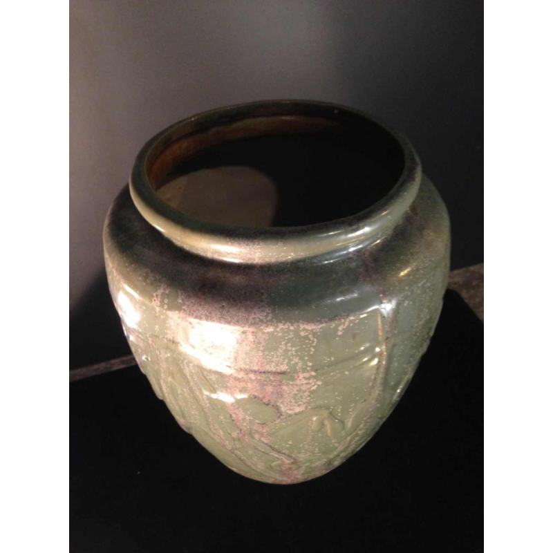 ROGER GUERIN N° 761 vase with MONKEYS stylized Art Deco, Grès de Bouffioulx 1930