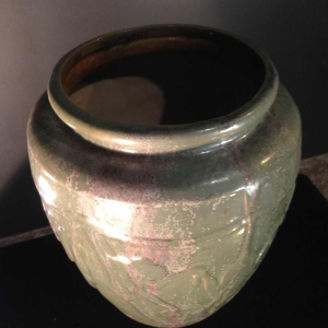 ROGER GUERIN N° 761 vase with MONKEYS stylized Art Deco, Grès de Bouffioulx 1930