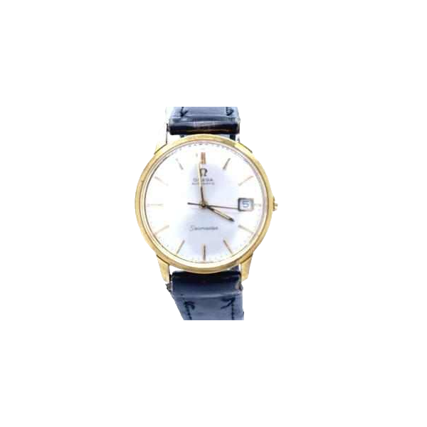 Omega Seamaster, vintage automatisch herenhorloge, gouden wijzerplaat